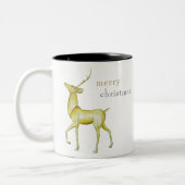 Moderner Minimalistischer Weihnachtsmann Zweifarbige Tasse (Links)