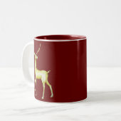 Moderner Minimalistischer Weihnachtsmann Zweifarbige Tasse (Vorderseite Links)