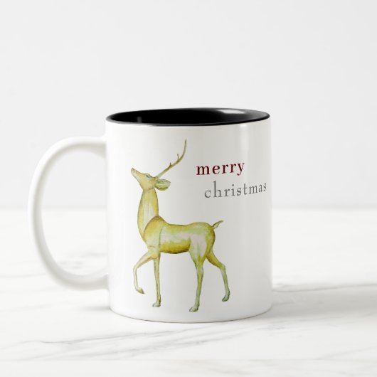 Moderner Minimalistischer Weihnachtsmann Zweifarbige Tasse (Links)
