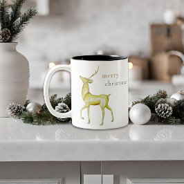 Moderner Minimalistischer Weihnachtsmann Zweifarbige Tasse