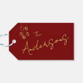 Moderner Minimalistischer Weihnachtsurlaub in Rot Geschenkanhänger (Rückseite Horizontal)