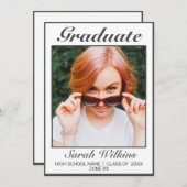 Moderner Minimalistischer weißer Abschluss Ankündigung (Vorne/Hinten)