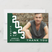 Moderner Minimalistischer weißer Abschluss Dankeskarte (Vorderseite)