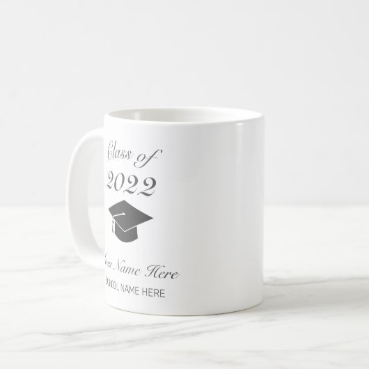 Moderner Minimalistischer weißer Abschluss Kaffeetasse (Vorderseite Links)