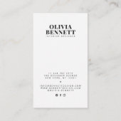 Moderner, minimalistischer, weißer Innenarchitekt Visitenkarte (Rückseite)