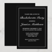 Moderner Minimalistischer weißer Junggeselinnen-Ab Einladung (Vorne/Hinten)