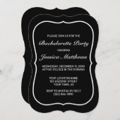 Moderner Minimalistischer weißer Junggeselinnen-Ab Einladung (Vorne/Hinten)