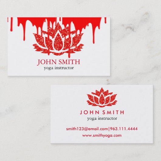 Moderner Minimalistischer White Lotus Yoga-Dozent Visitenkarte (Vorne/Hinten)