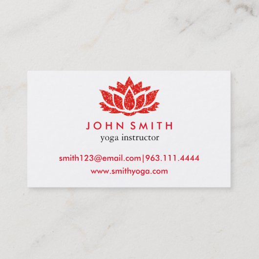 Moderner Minimalistischer White Lotus Yoga-Dozent Visitenkarte (Rückseite)