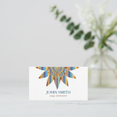 Moderner Minimalistischer White Lotus Yoga Lehrer Visitenkarte (Stehend Vorderseite)