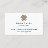 Moderner Minimalistischer White Lotus Yoga Lehrer Visitenkarte (Rückseite)