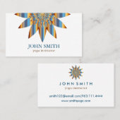 Moderner Minimalistischer White Lotus Yoga Lehrer Visitenkarte (Vorne/Hinten)