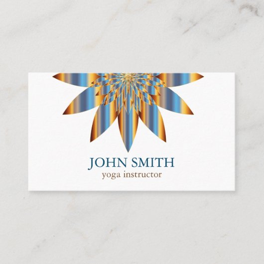 Moderner Minimalistischer White Lotus Yoga Lehrer Visitenkarte (Vorderseite)