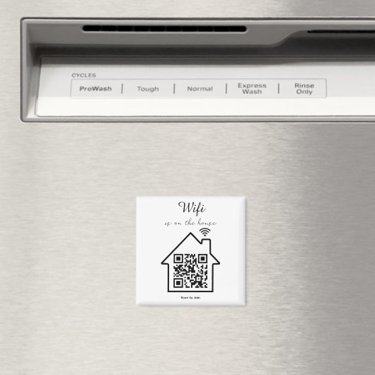Moderner Minimalistischer WiFi QR Code Magnet (In Situ (Geschirrspüler))