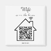 Moderner Minimalistischer WiFi QR Code Magnet (Vorne)