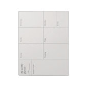 Moderner minimalistischer Wochenplaner Notizblock (Rotiert)
