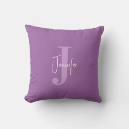 Moderner Minimalname Initial Monogram Lavender Kissen
