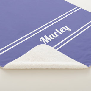 Moderner Minimalname Mit Monogramm Blue Sherpadecke