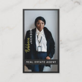 Moderner Minimul Realtor-Foto-Anwesen-QR-Code Visitenkarte (Vorderseite)