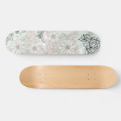 Moderner Minze Schwarze Rose Gold Blumenmarmor Skateboard (Horizontal)