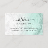 Moderner Minzgrün-Glitzer-Marmor Treuekarte (Rückseite)