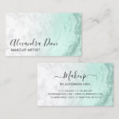 Moderner Minzgrün-Glitzer-Marmor Visitenkarte (Vorne/Hinten)