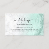 Moderner Minzgrün-Glitzer-Marmor Visitenkarte (Rückseite)