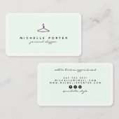 Moderner Minzgrün-Mode-Stylist Visitenkarte (Vorne/Hinten)