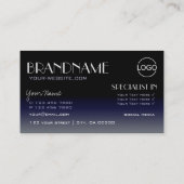 Moderner Mirror Schriftart Classic Black Blue mit Visitenkarte (Rückseite)