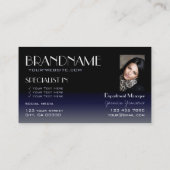 Moderner Mirror Schriftart Classic Black Blue mit  Visitenkarte (Rückseite)