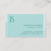 Moderner Mit Monogramm Beruflicher schlichter grün Visitenkarte (Rückseite)