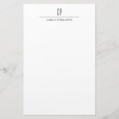 Moderner Mit Monogramm Beruflicher Schlichter Name Briefpapier (Vorderseite)