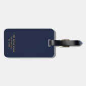Moderner Mit Monogramm gebürsteter Metallic-Gold-E Gepäckanhänger (Rückseite horizontal)