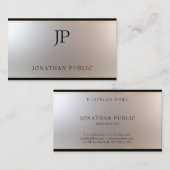 Moderner Mit Monogramm Gold Silver Template Luxus Visitenkarte (Vorne/Hinten)