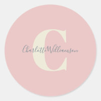 Moderner Mit Monogramm Kalligraphie Name Pink
