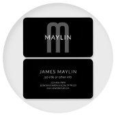 Moderner Mit Monogramm Name | Black Gray White