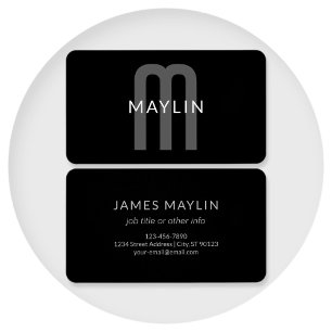 Moderner Mit Monogramm Name Black Gray White