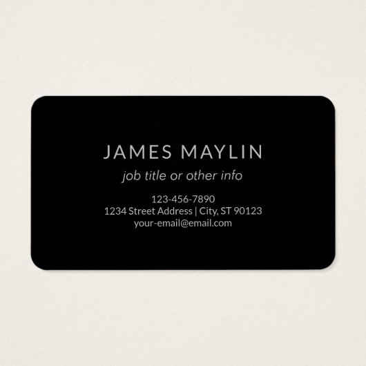 Moderner Mit Monogramm Name | Black Gray White (Rückseite)