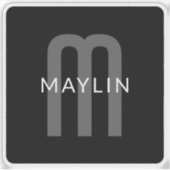 Moderner Mit Monogramm Name | Black Gray White Aufkleber (Vorderseite)