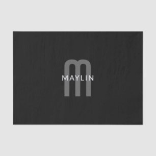Moderner Mit Monogramm Name Black Gray White Seidenpapier