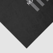 Moderner Mit Monogramm Name | Black Gray White Seidenpapier (Ausschnitt)