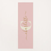 Moderner Mit Monogramm Name Blush Pink Yogamatte (Vorderseite)
