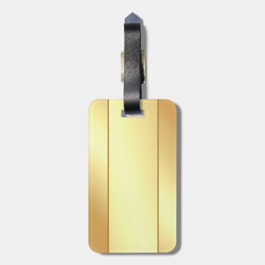 Moderner Mit Monogramm Name Gold sieht glamourös a Gepäckanhänger (Rückseite vertikal)