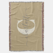 Moderner Mit Monogramm Name Gold Tan Decke (Vorderseite Vertikal)