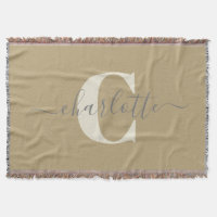 Moderner Mit Monogramm Name Gold Tan