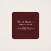 Moderner Mit Monogramm Name | Maroon Red (Rückseite)