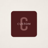 Moderner Mit Monogramm Name | Maroon Red (Vorderseite)