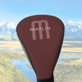Moderner Mit Monogramm Name | Maroon Red Golf Headcover