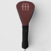 Moderner Mit Monogramm Name | Maroon Red Golf Headcover (Vorderseite)