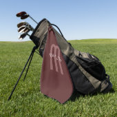Moderner Mit Monogramm Name | Maroon Red Golfhandtuch (Gras)